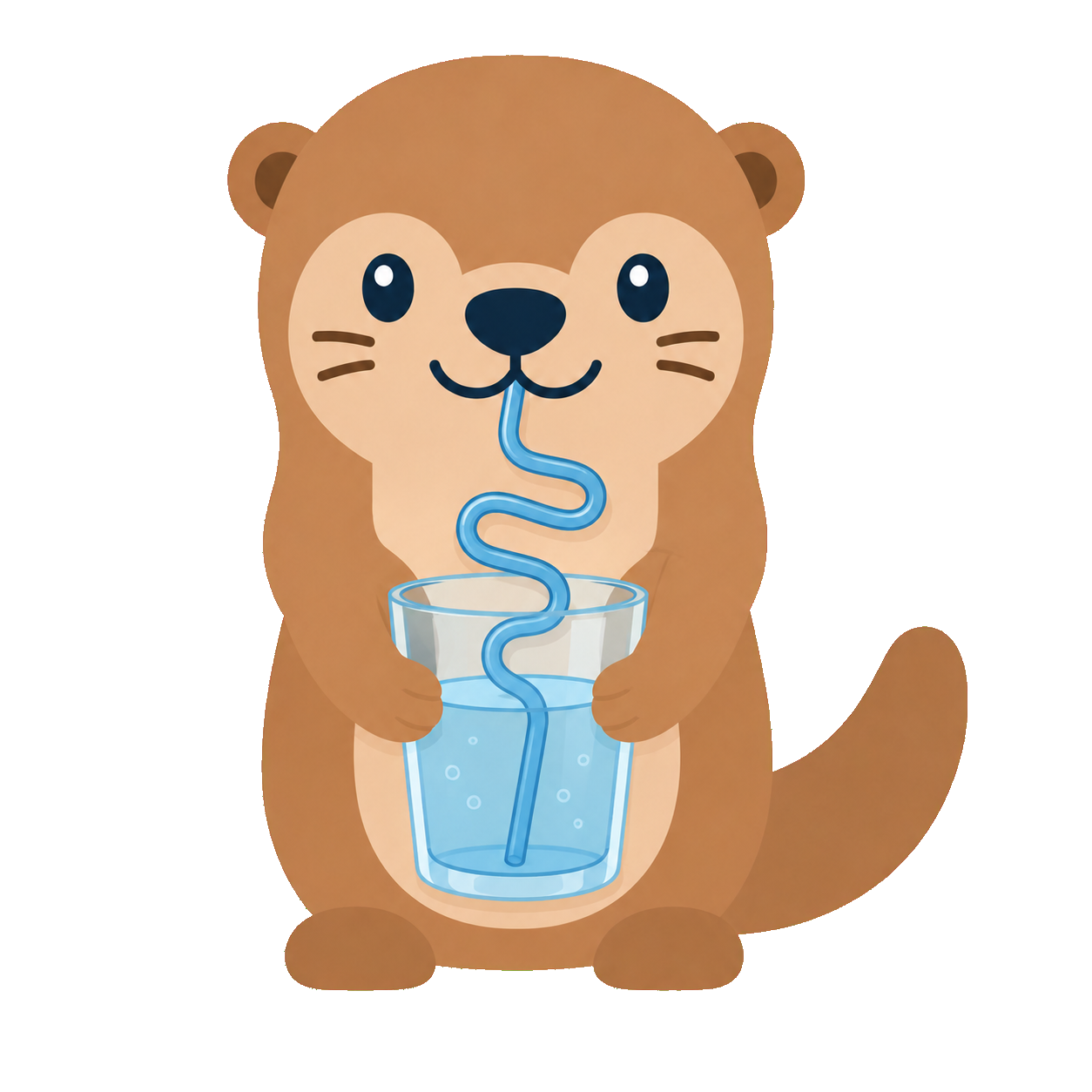 Lou sipping water
