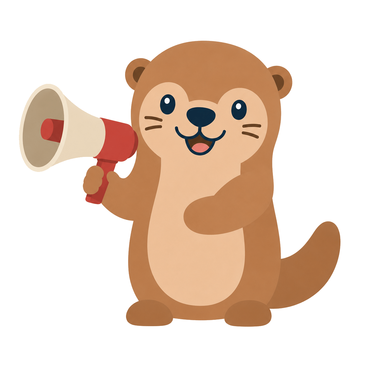 Lou holding a megaphone